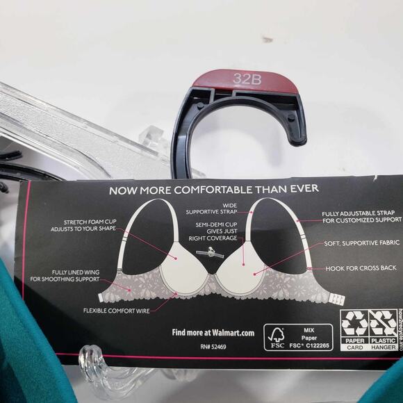 No Boundaries Womens Flex Wire T-Shirt Bra with Stretch Cup Cabo Blue Size 32B - Picture 4 of 5